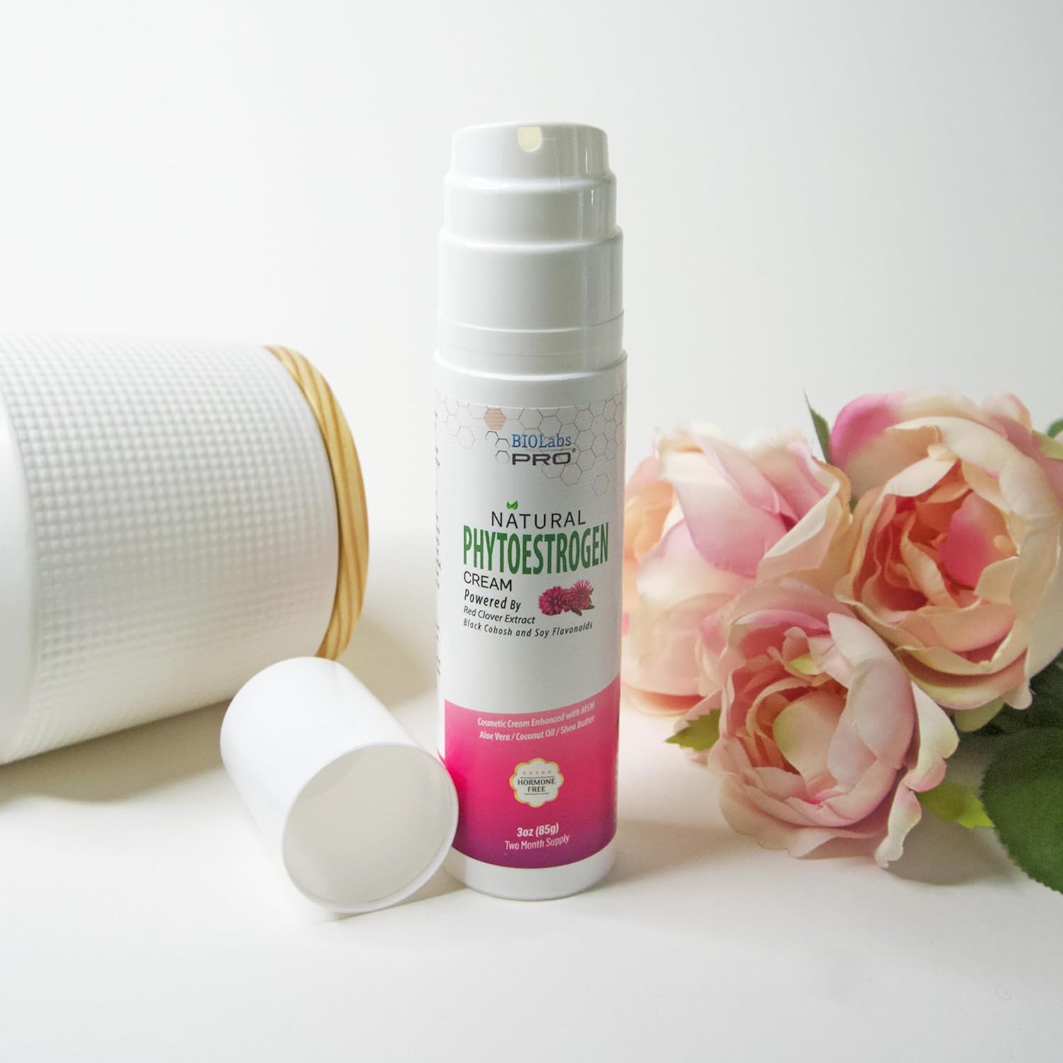 Natural Menopause Relief Cream with Black Cohosh & Grape Seed - Hormone-Free Phytoestrogen Cream - 3oz Supply