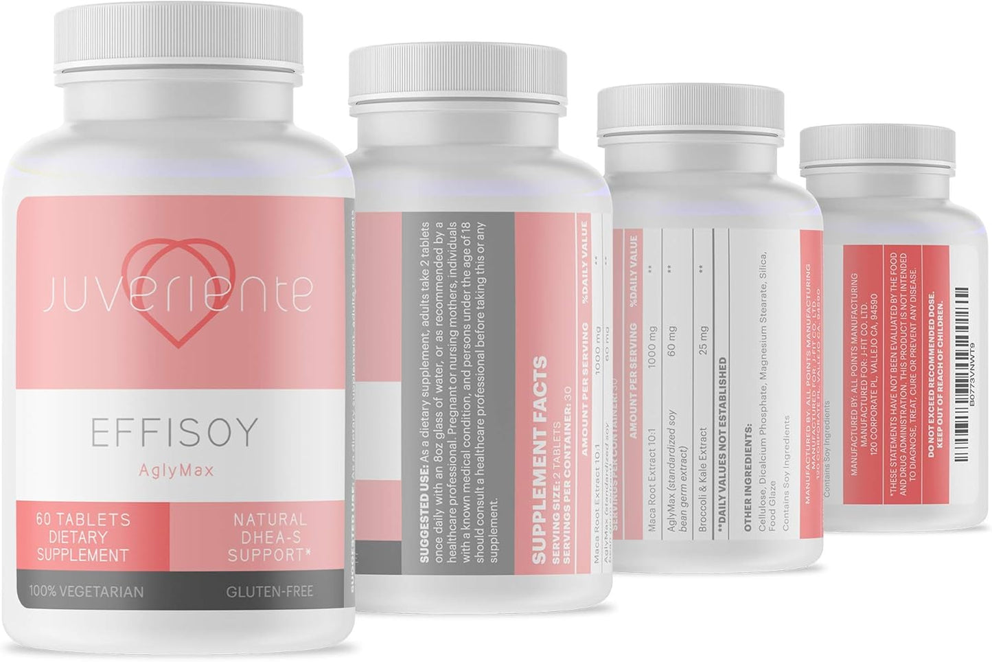 Natural Menopause Relief Supplement - Juveriente® Effisoy® AM/PM with Japanese Dietary Therapy - 60 Tablets