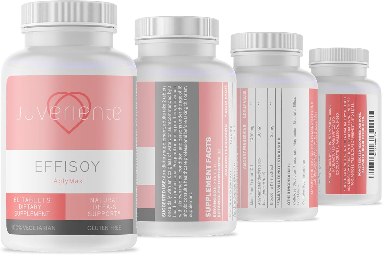 Natural Menopause Relief Supplement - Juveriente® Effisoy® AM/PM with Japanese Dietary Therapy - 60 Tablets