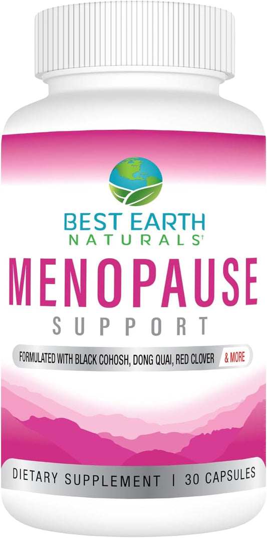 Natural Menopause Support Supplement - Relieve Hot Flashes, Mood Swings, Night Sweats, Balance Hormones - Made with Black Cohosh, Chasteberry & More
