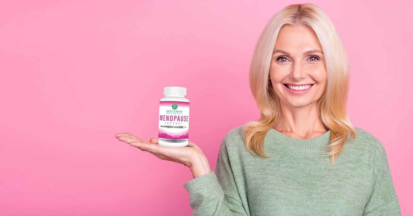 Natural Menopause Support Supplement - Relieve Hot Flashes, Mood Swings, Night Sweats, Balance Hormones - Made with Black Cohosh, Chasteberry & More