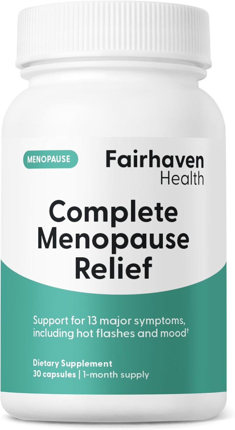Natural Menopause Support Supplement for Women | Relieves Hot Flashes, Night Sweats, Mood Swings | Hormone-Free | Gluten, Dairy, Soy Free | Non-GMO | 30 Capsules