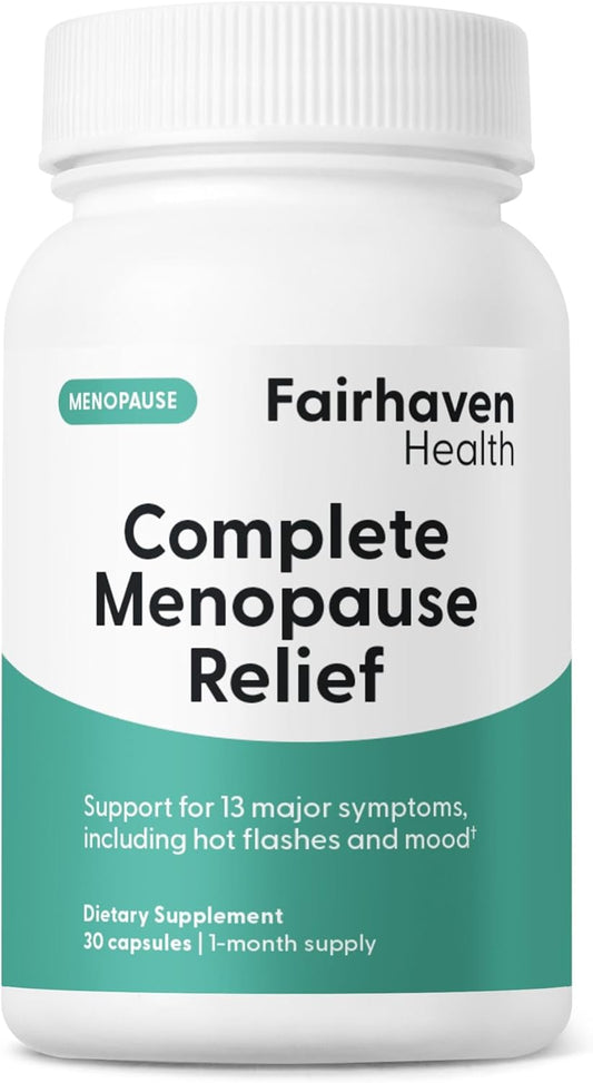 Natural Menopause Support Supplement for Women | Relieves Hot Flashes, Night Sweats, Mood Swings | Hormone-Free | Gluten, Dairy, Soy Free | Non-GMO | 30 Capsules