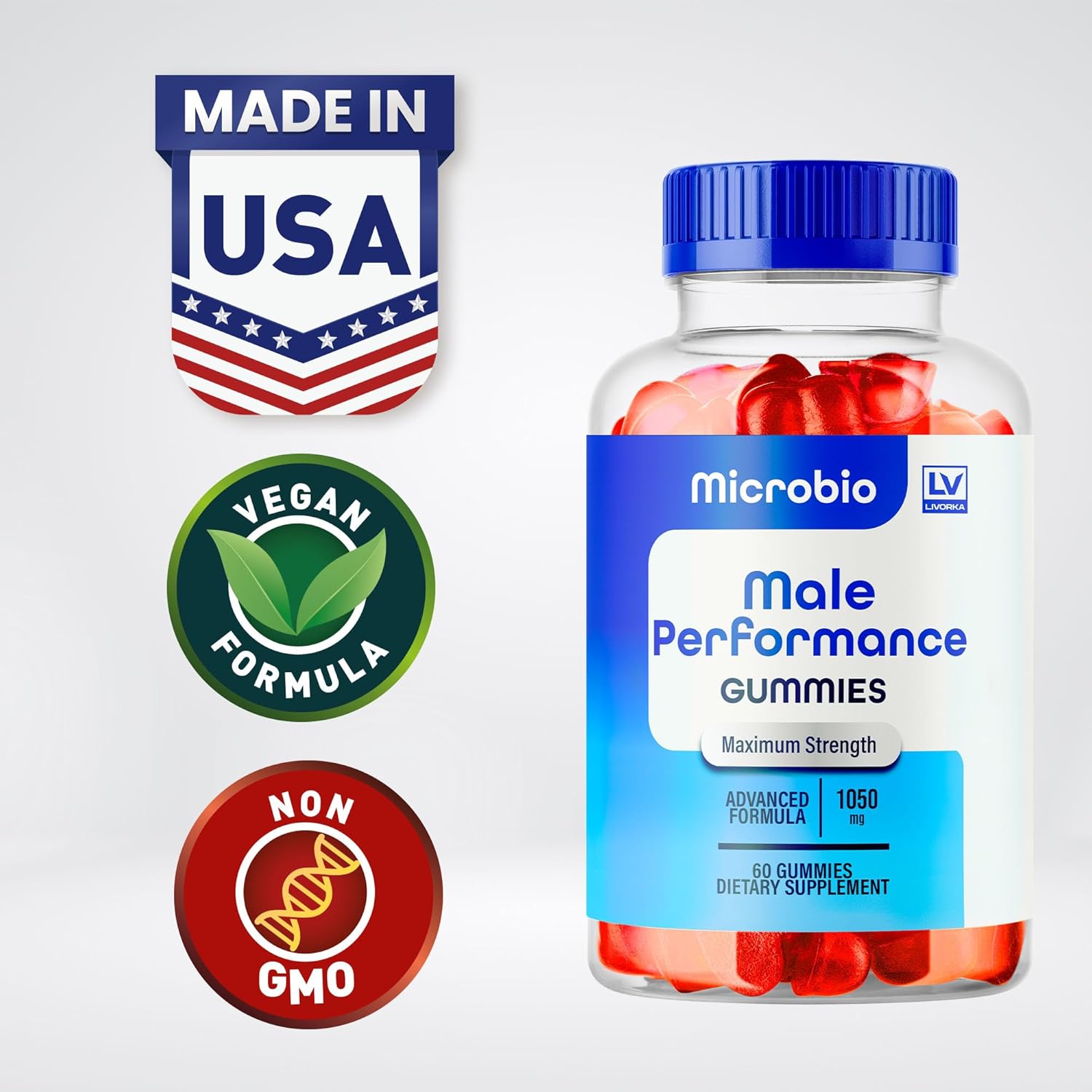 Natural Microbio ME Gummies for Men - 2 Month Supply of 120 Gummies