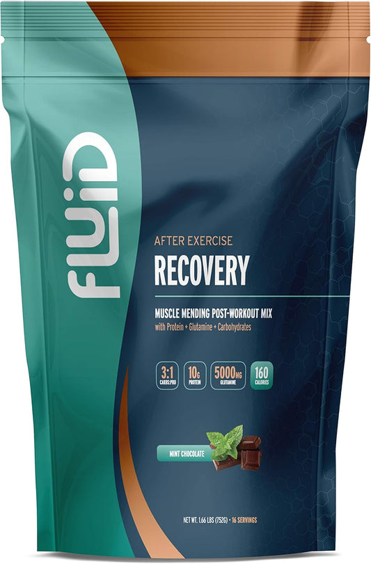 Natural Mint Chocolate Post-Workout Drink Mix with Whey Isolate Protein, L-Glutamine, Carbs - Gluten-Free & Lactose-Free for Muscle Recovery