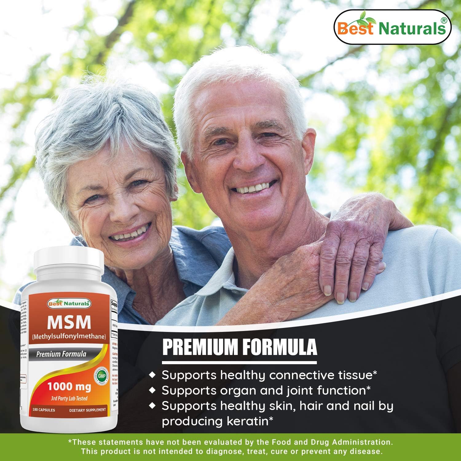 Natural MSM 1000mg Supplement - 540 Capsules (3 Pack) - Joint Support & Healthy Inflammation Response