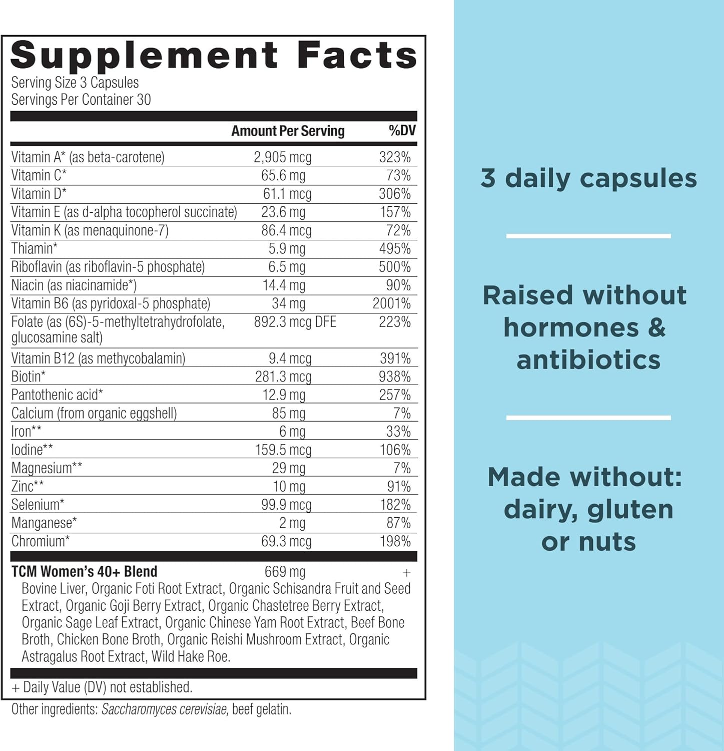 Natural Multivitamins for Men and Women Over 40 - 90 Count