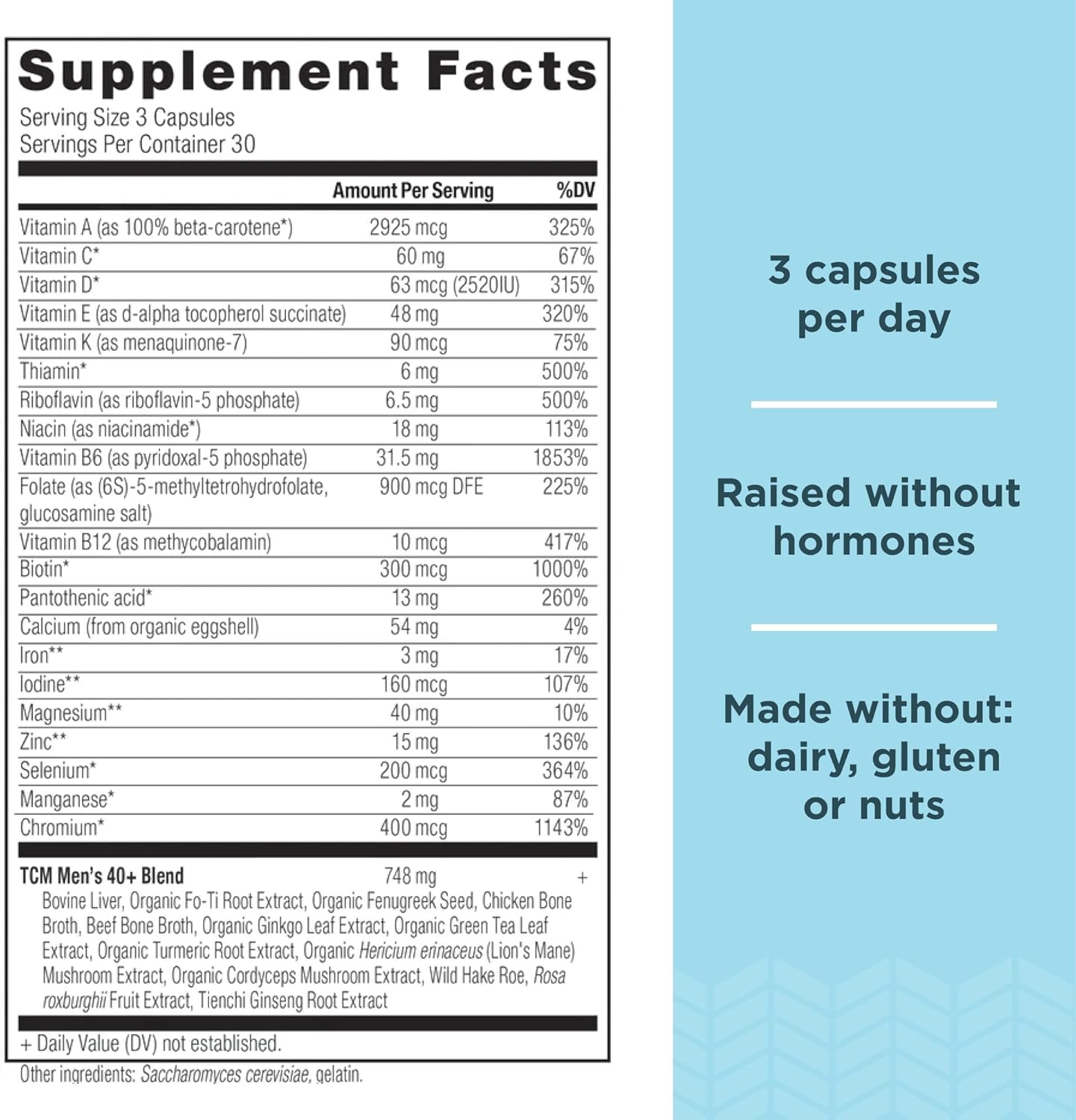 Natural Multivitamins for Men and Women Over 40 - 90 Count