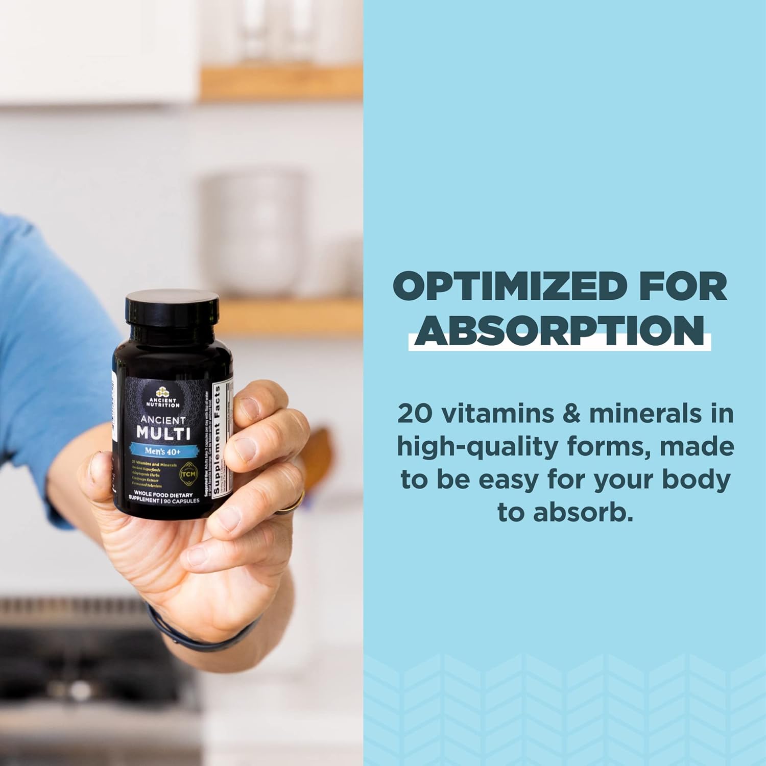 Natural Multivitamins for Men and Women Over 40 - 90 Count