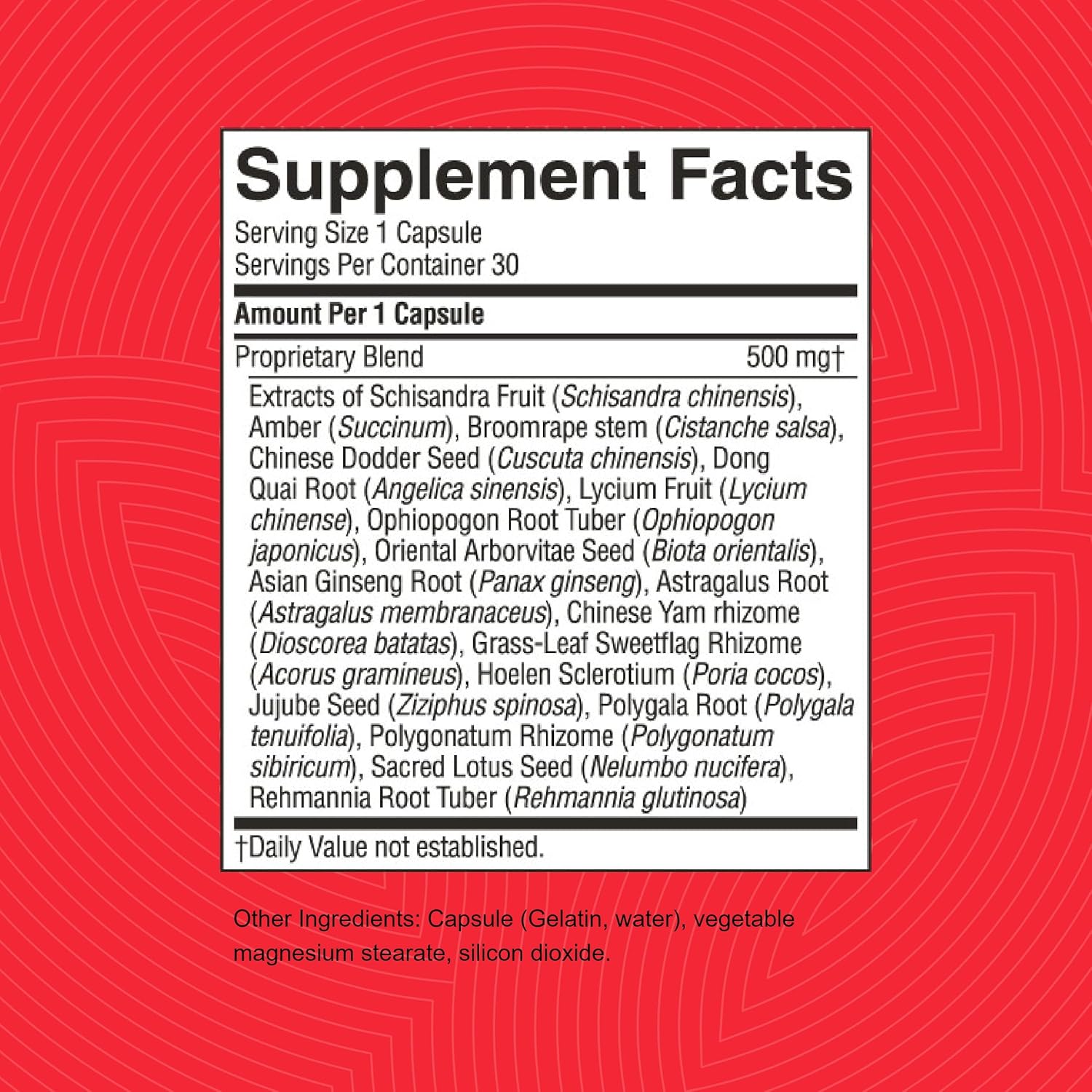 Natural Nervous Fatigue Support Supplement - TCM Concentrate - 30 Capsules