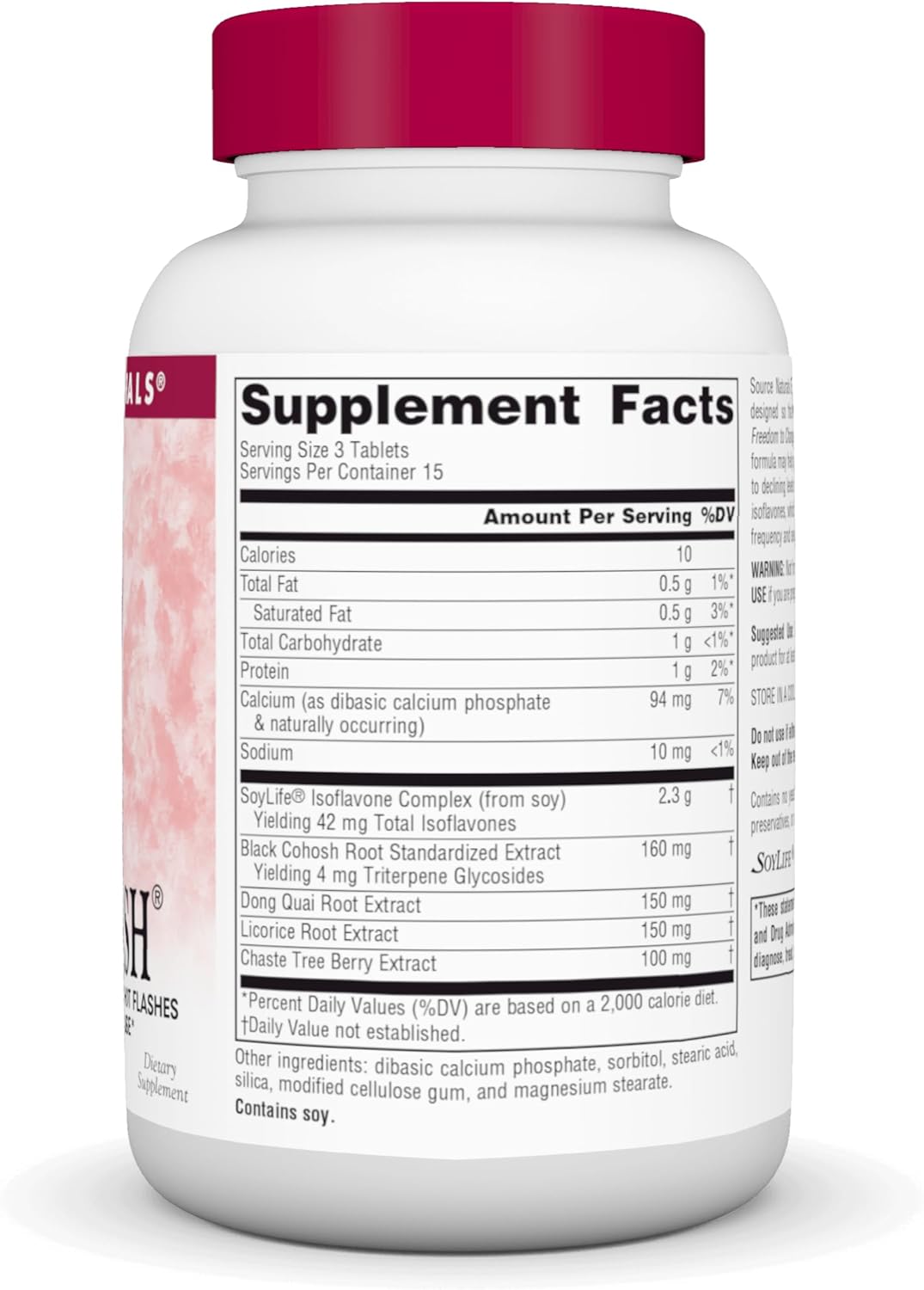 Natural Non-GMO Soy Tablets for Menopause Hot Flash Relief - 45 Count