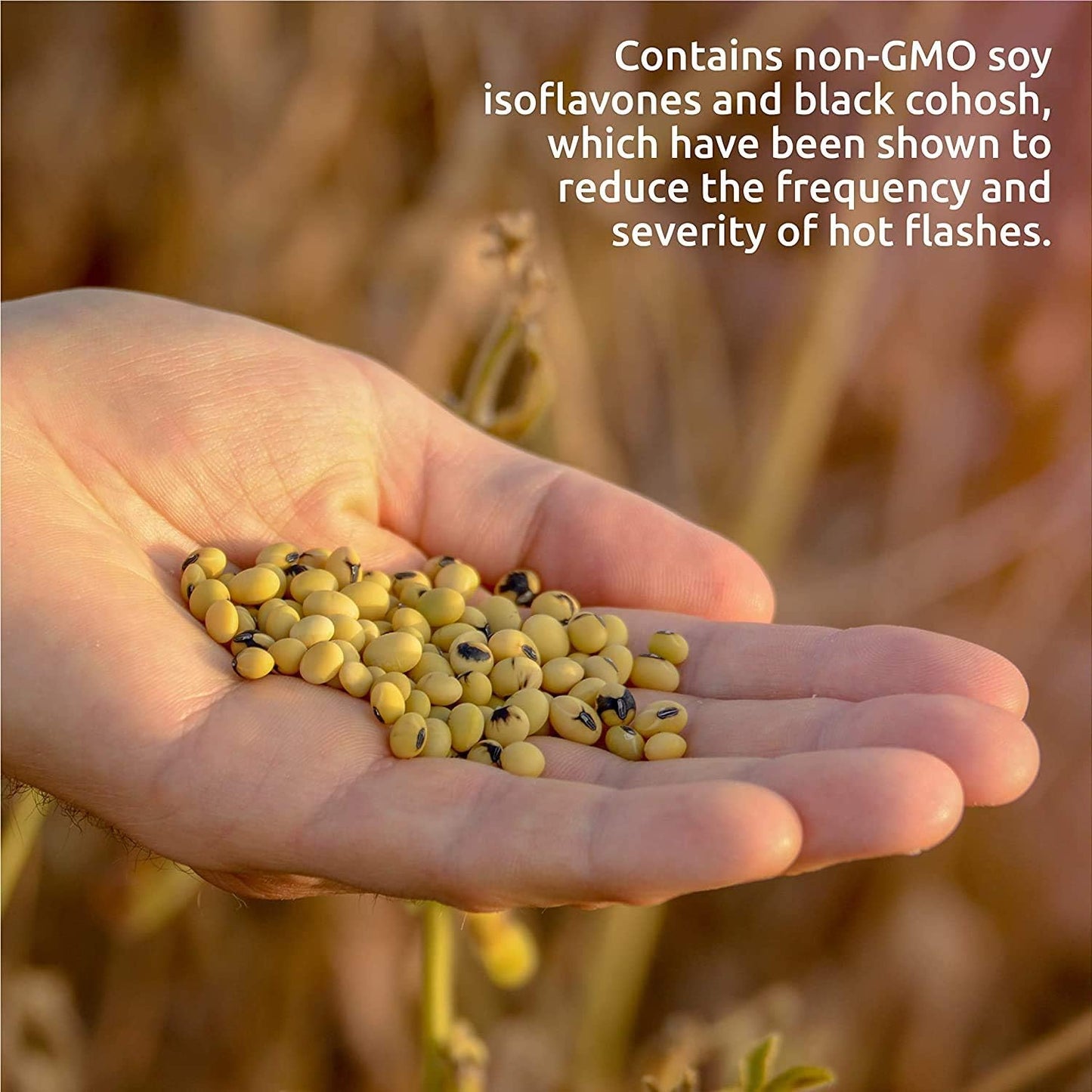 Natural Non-GMO Soy Tablets for Menopause Hot Flash Relief - 45 Count