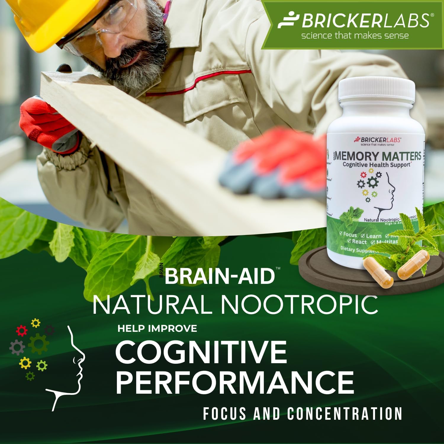 Natural Nootropic Brain Health Supplement with Neumentix for Cognitive Support - 90 Ct