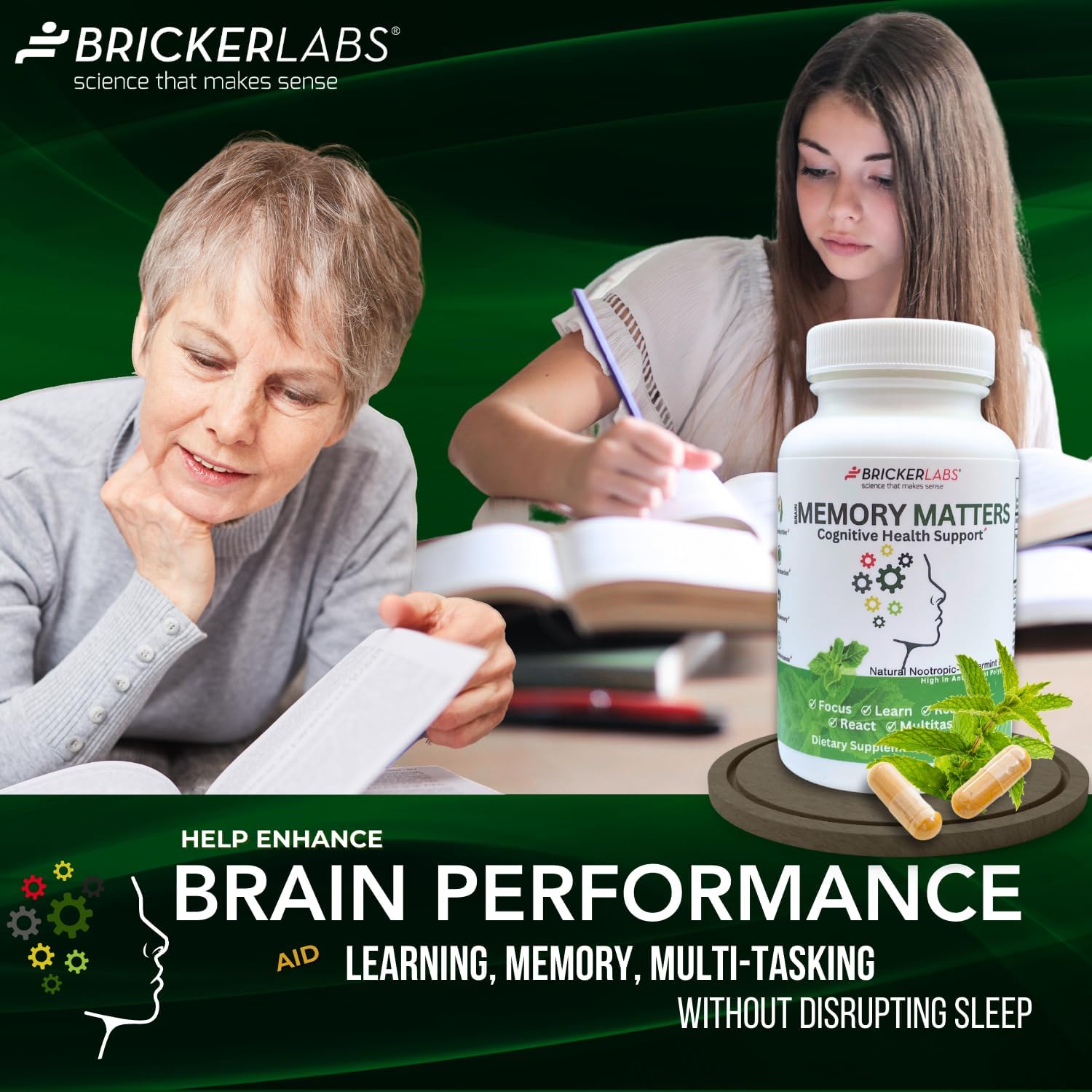 Natural Nootropic Brain Health Supplement with Neumentix for Cognitive Support - 90 Ct