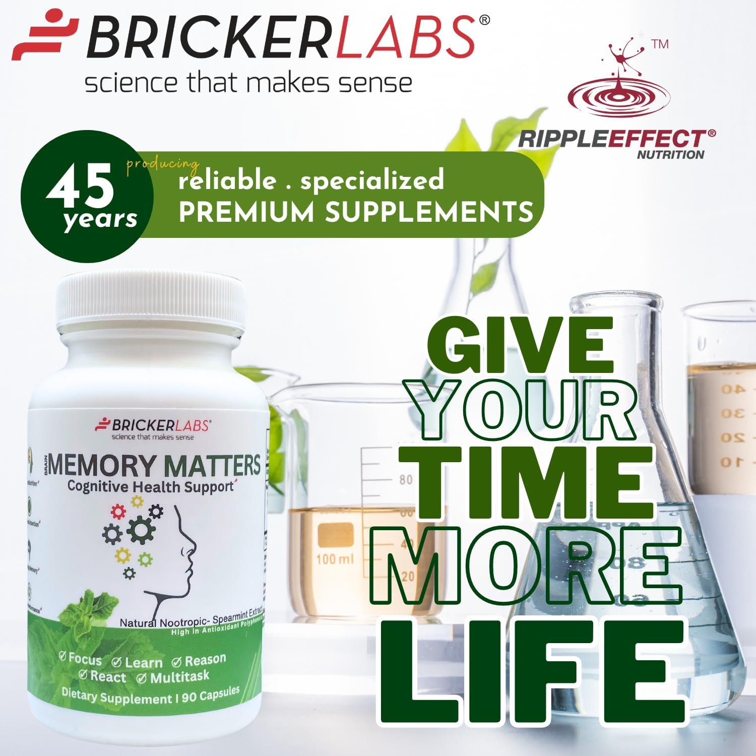 Natural Nootropic Brain Health Supplement with Neumentix for Cognitive Support - 90 Ct