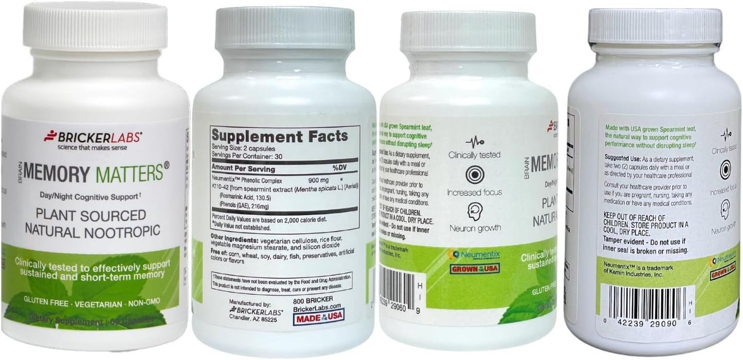 Natural Nootropic Brain Health Supplement with Neumentix for Cognitive Support - 90 Ct
