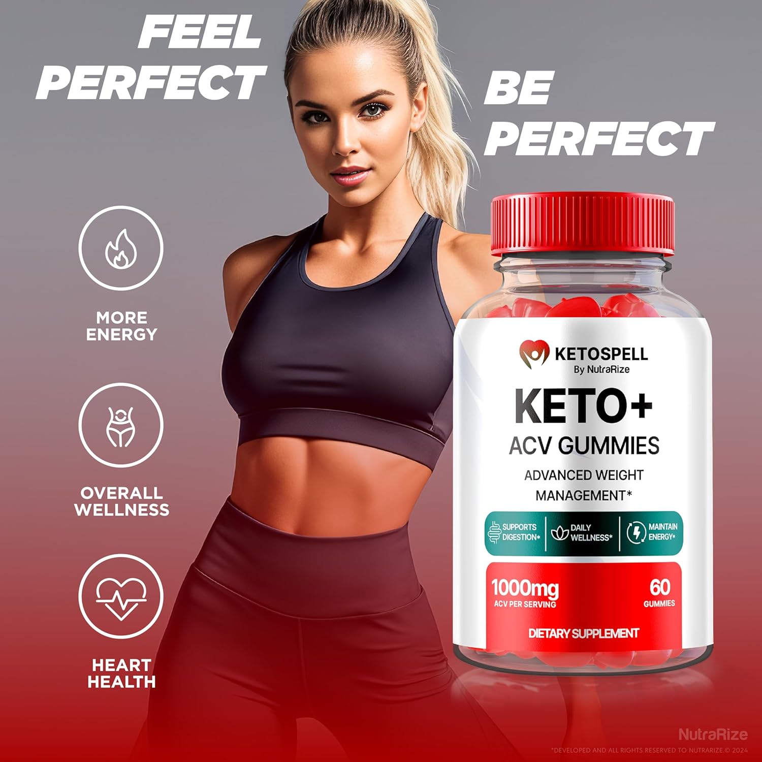 Natural NutraRize KetoSpell ACV Gummies for Advanced Slimming Formula Support - 1000MG Apple Cider Vinegar Supplement - 60 Gomitas Reviews