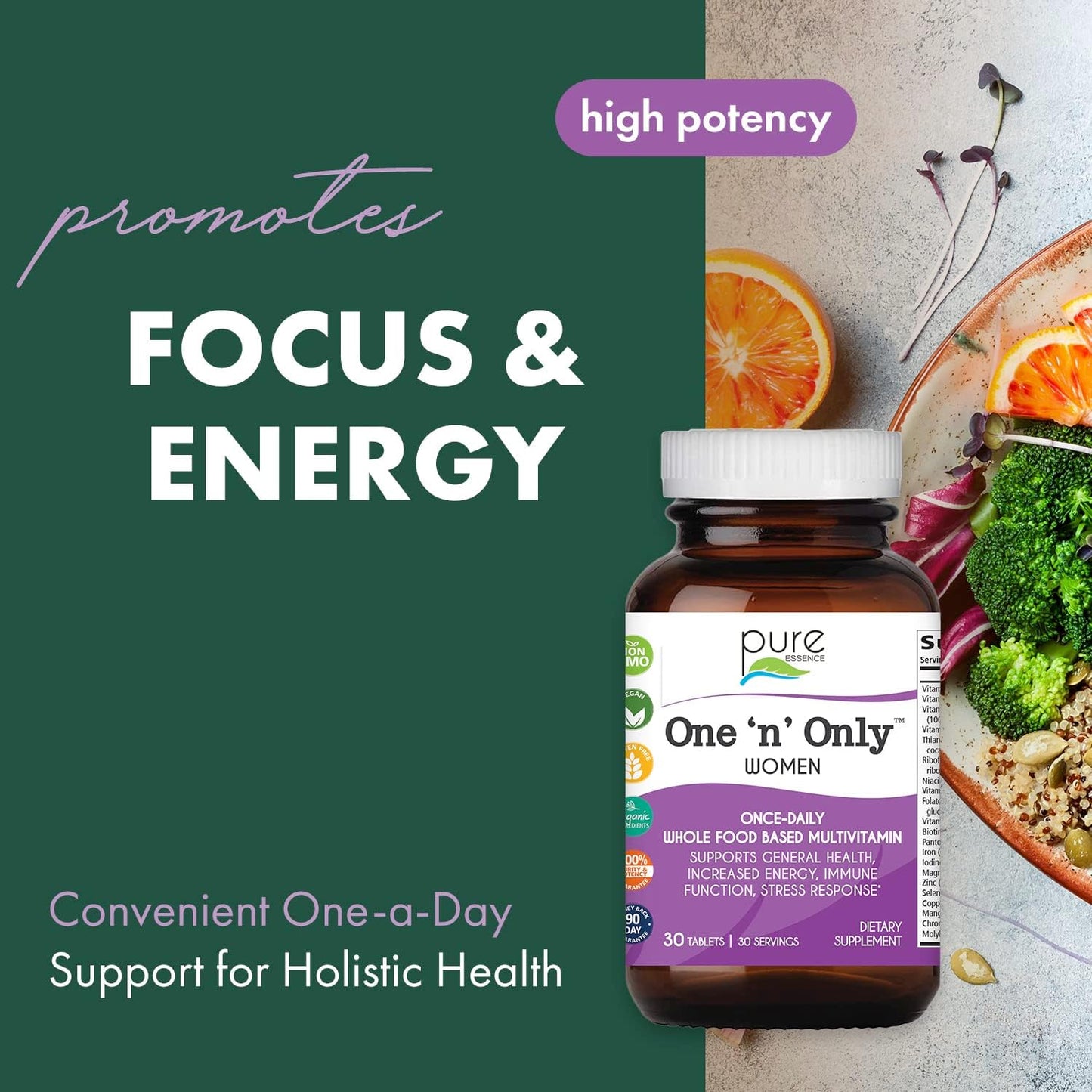 Natural One a Day Multivitamin for Women with Vitamin D3, B12, Biotin, Whole Foods - 30 Tablets