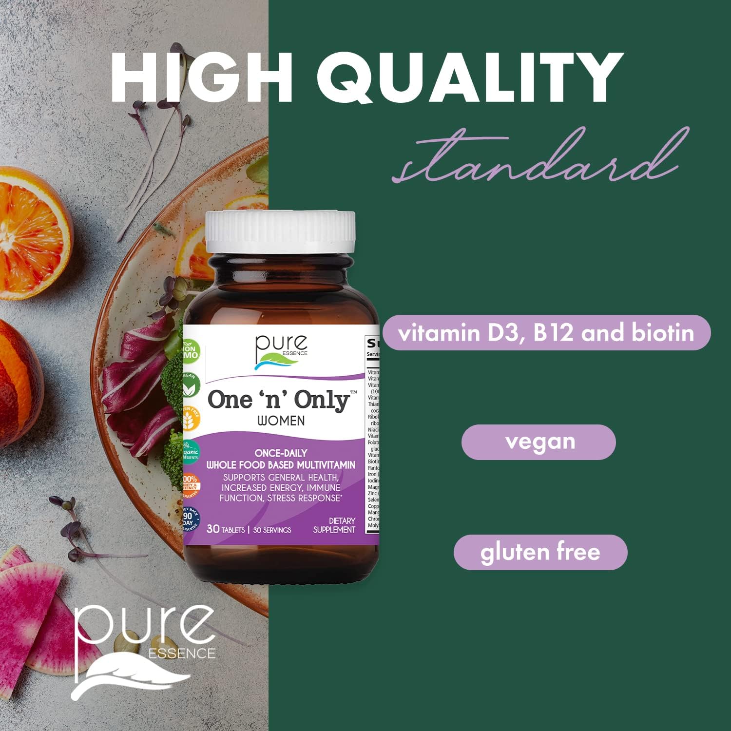 Natural One a Day Multivitamin for Women with Vitamin D3, B12, Biotin, Whole Foods - 30 Tablets