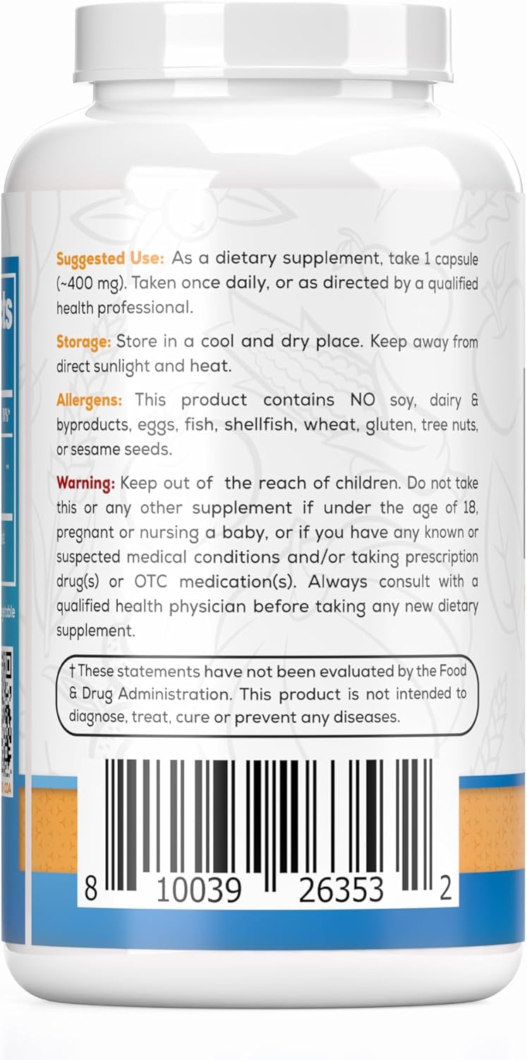 Natural Palmitoylethanolamide Capsules | 400mg | 180 Pills | Supports Natural Inflammation Relief | Lab Tested Formula