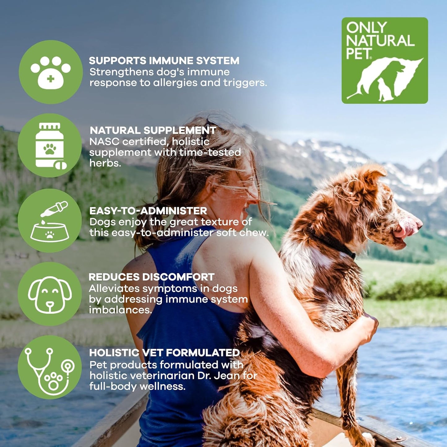 Natural Pet Immune Balance Soft Chews - Boost Immunity, Soothe Itchy Skin, Seasonal Allergies Support - Dogs & Cats 60 ct.