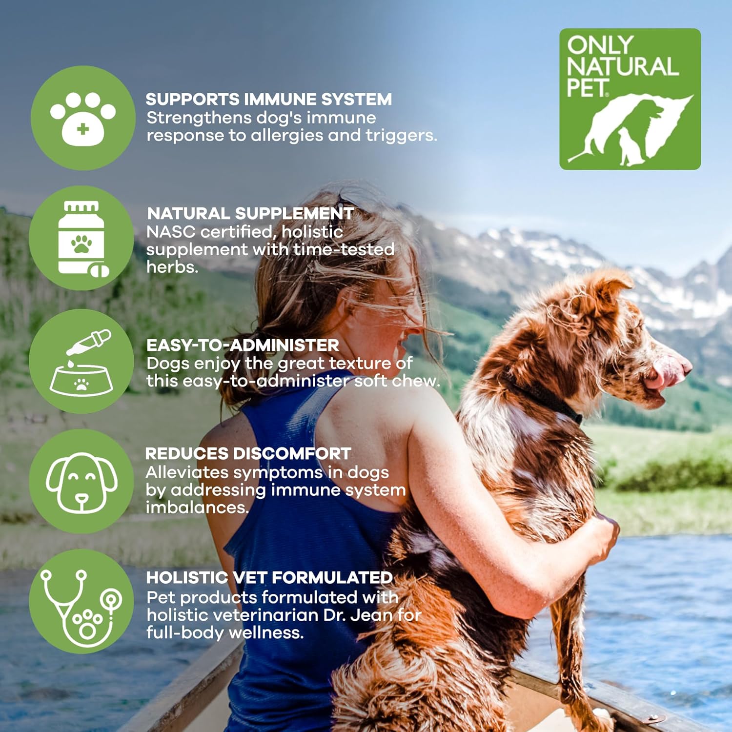 Natural Pet Immune Balance Soft Chews - Boost Immunity, Soothe Itchy Skin, Seasonal Allergies Support - Dogs & Cats 60 ct.