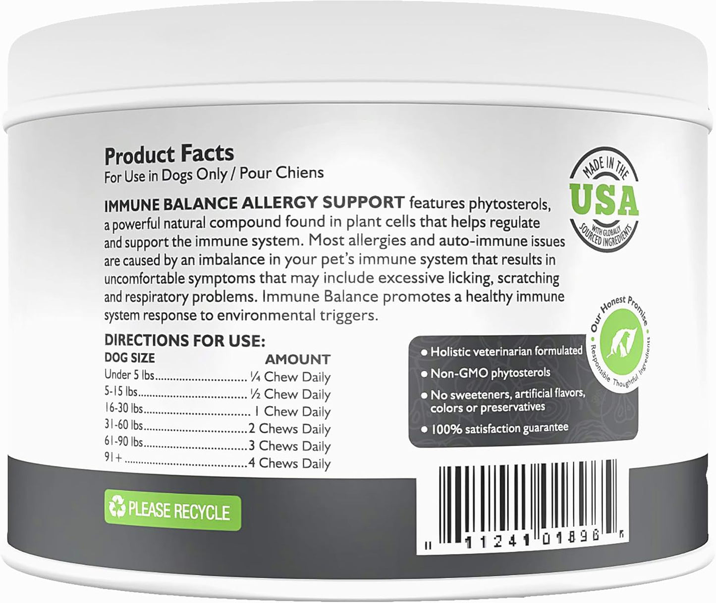 Natural Pet Immune Balance Soft Chews - Boost Immunity, Soothe Itchy Skin, Seasonal Allergies Support - Dogs & Cats 60 ct.