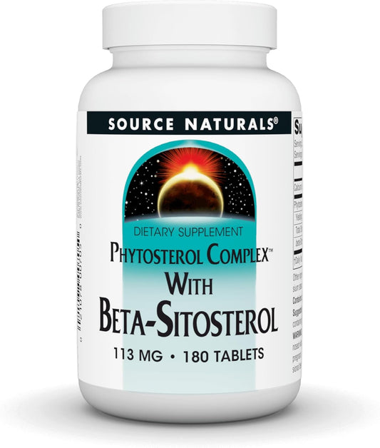 Natural Phytosterol Complex with Beta-Sitosterol for Healthy Cholesterol Levels - 180 Tablets
