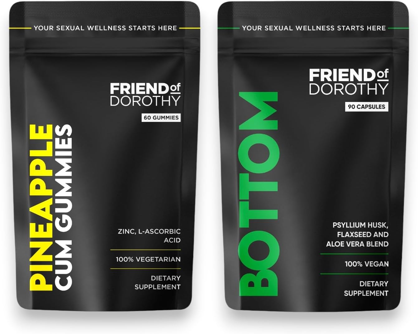 Natural Pineapple Gummies and Bottom 90 Bundle for Enhanced Experience - 2 Months Supply - FRIEND OF DOROTHY