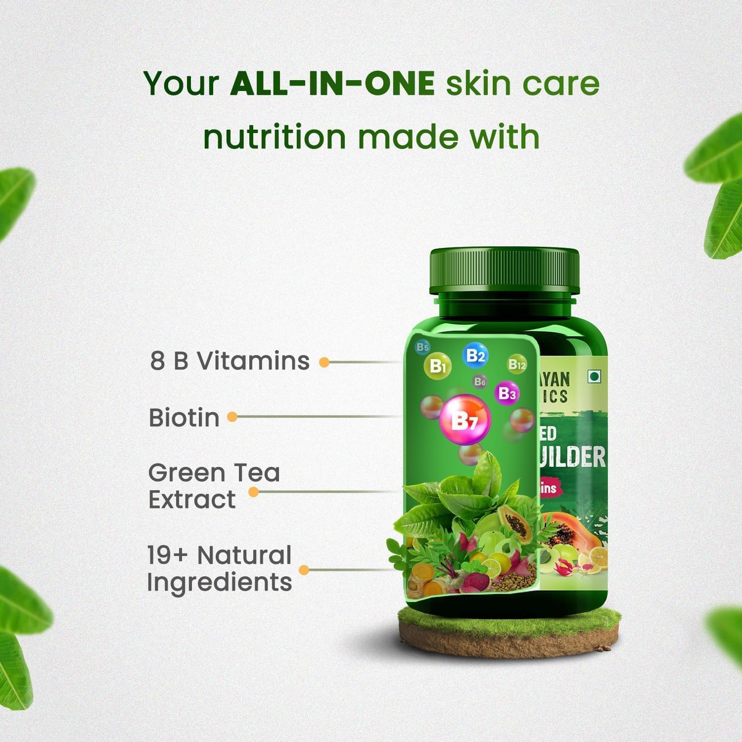 Natural Plant-Based Collagen Booster Supplement (90 Veg Capsules) - Herbal Formula with Zero Side Effects from pharmacylife