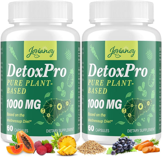 Natural Plant-Based Detox Cleanse with Zeolite for Liver, Gut & Colon Support - Antioxidant & Digestive Aid - 2000 MG - Fast-Acting Formula - 120 Capsules
