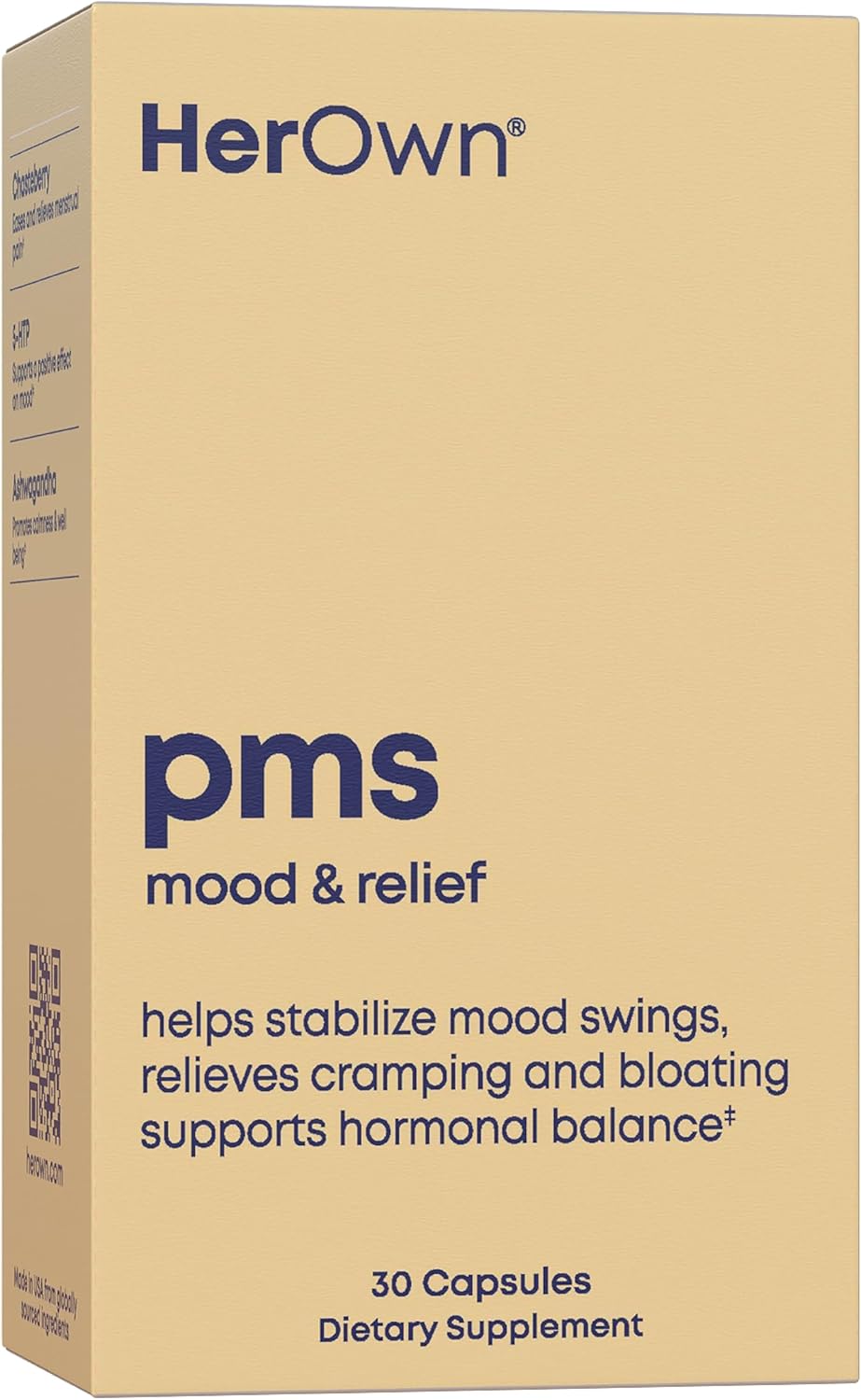 Natural PMS Relief Capsules - Supports Hormone Balance, Mood, and Menopause Symptoms - Vegan and Gluten-Free - 30 Servings