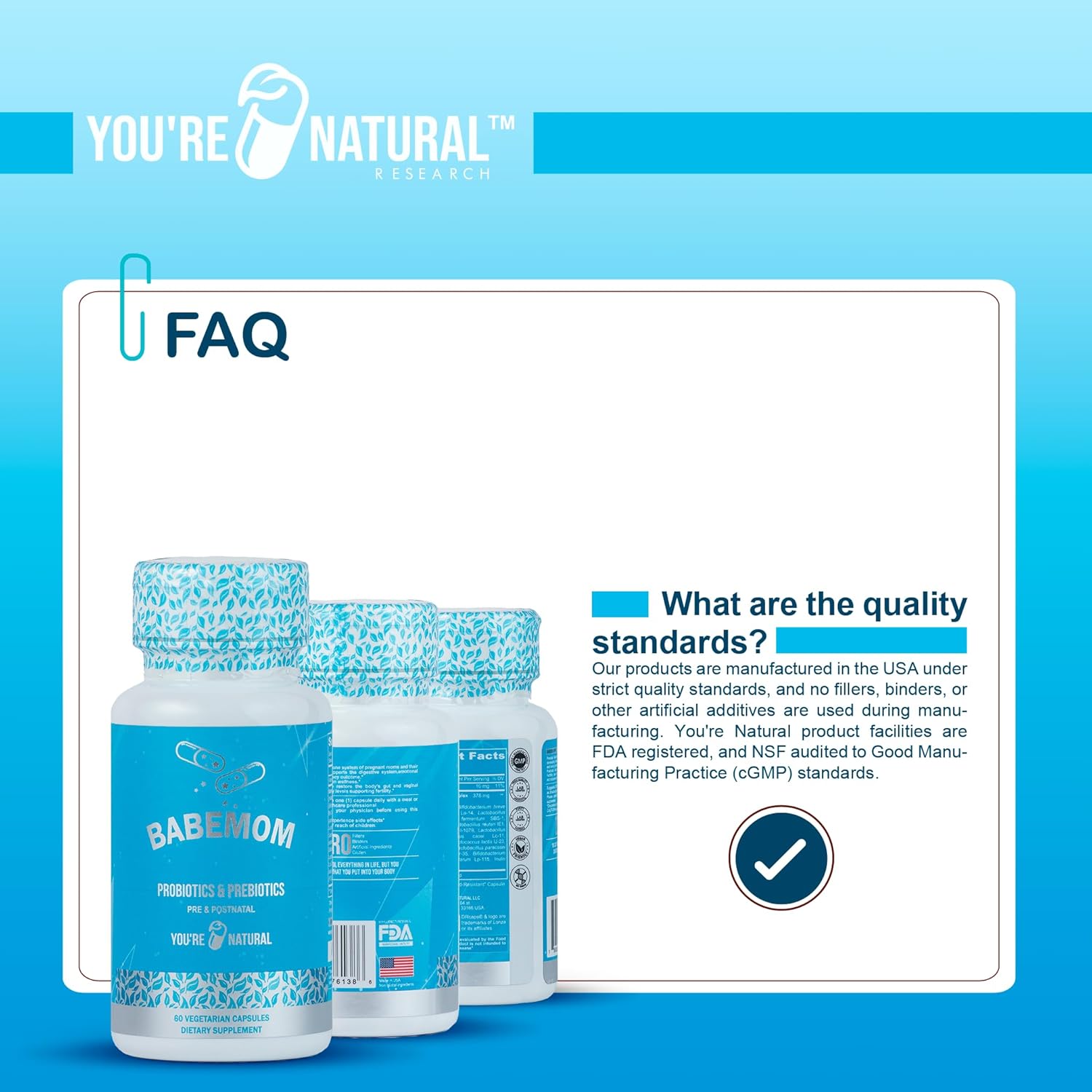 Natural Pre and Postnatal Probiotic and Prebiotic Vitamin for Women and Baby - 60 Day Supply