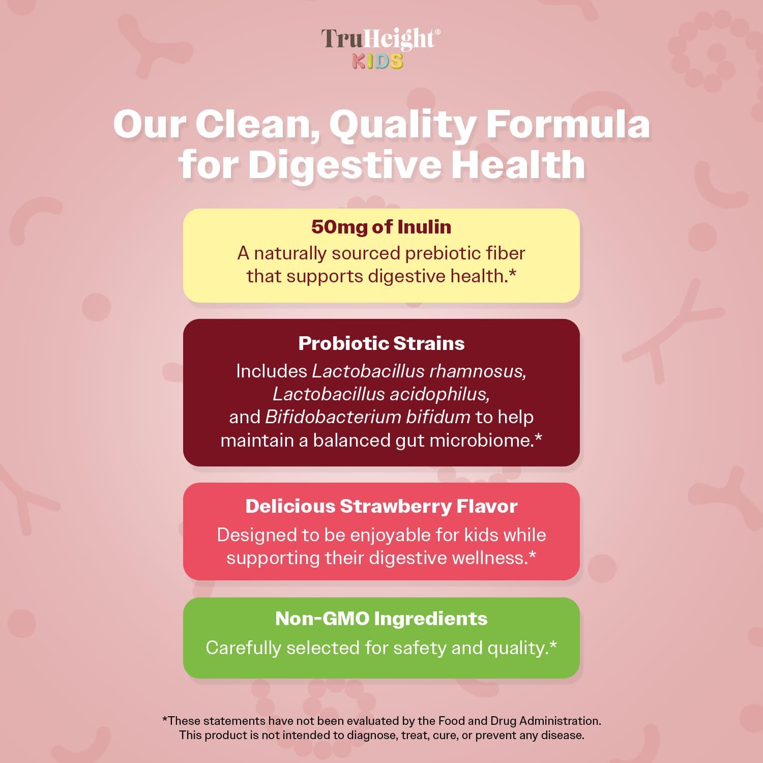 Natural Prebiotic & Probiotic Gummies for Kids 2+ - Strawberry Flavored Digestive Health & Immune Support Supplement - Pediatric Recommended, Vegan & NonGMO