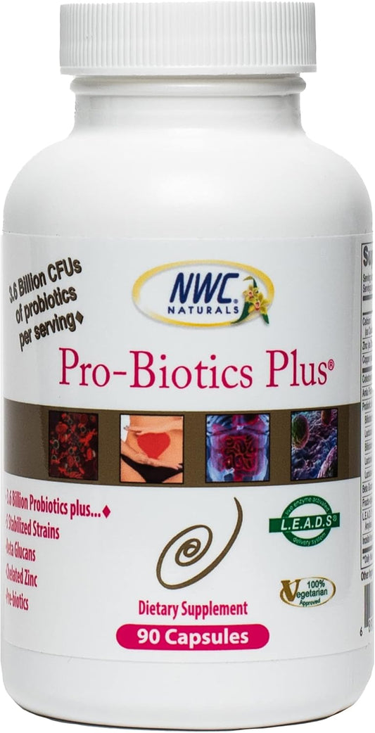 Natural Probiotics for Men, Women, and Kids - Immune System Support Supplement - Supports Digestive Health - Probiotic and Prebiotic - 90 Capsules by NWC Naturals