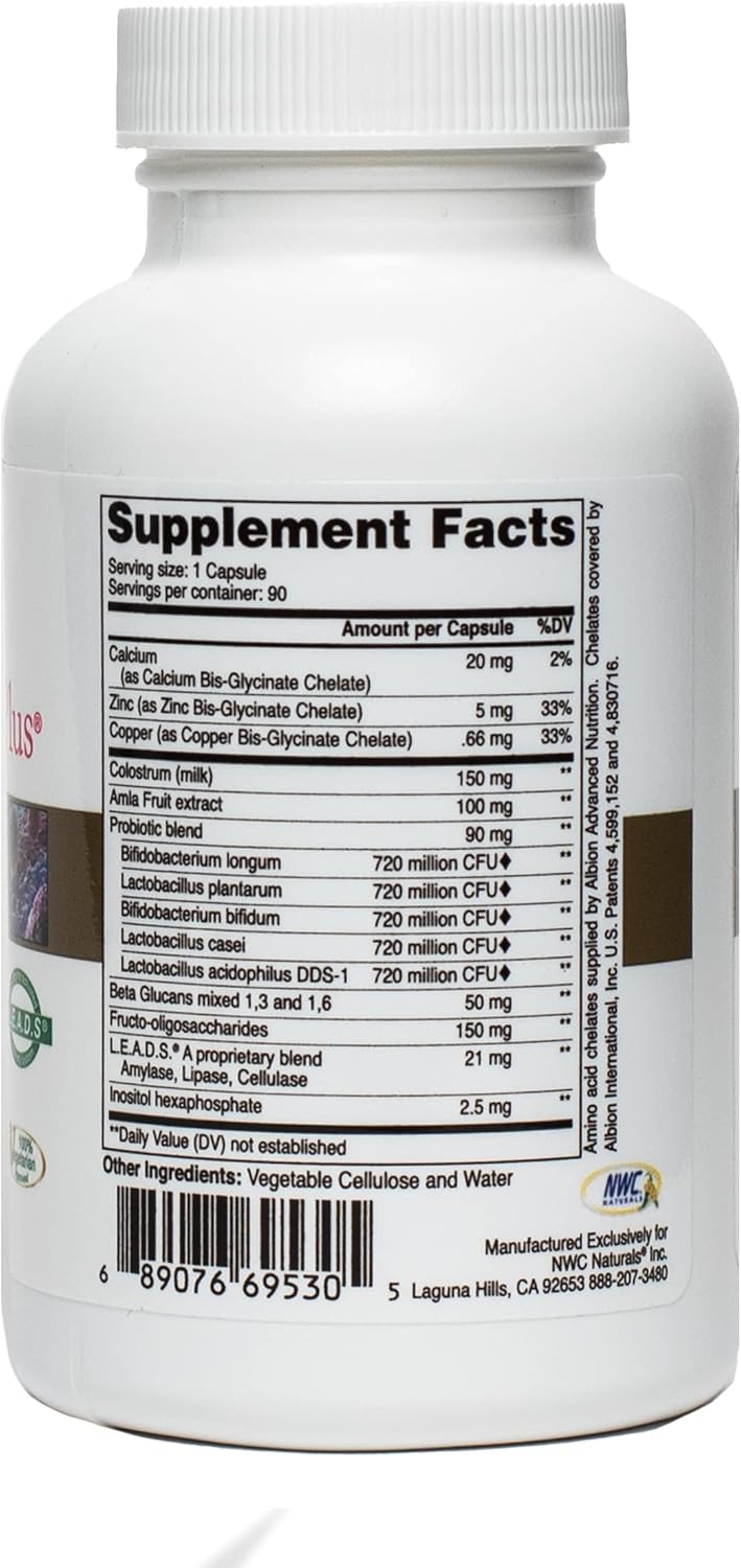Natural Probiotics for Men, Women, and Kids - Immune System Support Supplement - Supports Digestive Health - Probiotic and Prebiotic - 90 Capsules by NWC Naturals