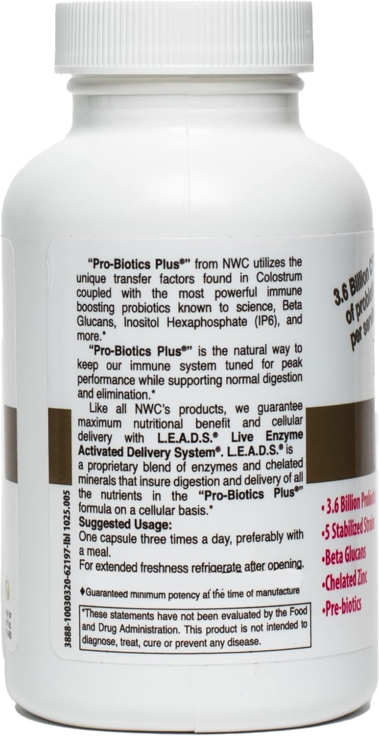 Natural Probiotics for Men, Women, and Kids - Immune System Support Supplement - Supports Digestive Health - Probiotic and Prebiotic - 90 Capsules by NWC Naturals