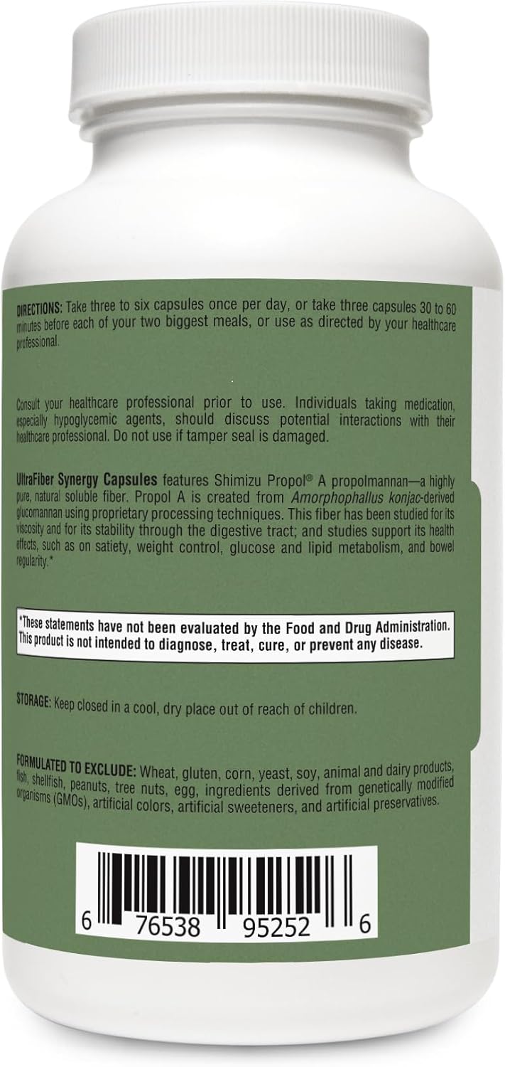 Natural Propolmannan Fiber Capsules for Satiety & Healthy Bowel Movements - HormoneSynergy UltraFiber Lean by RetzlerRx
