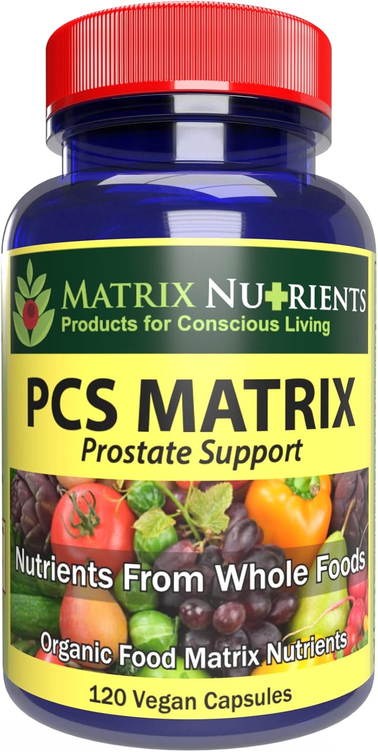 Natural Prostate Health Supplement - Matrix Nutrients PCS Matrix Capsules with Saw Palmetto & Ganoderma - Lower PSA Levels - Vegan Formula (120ct)