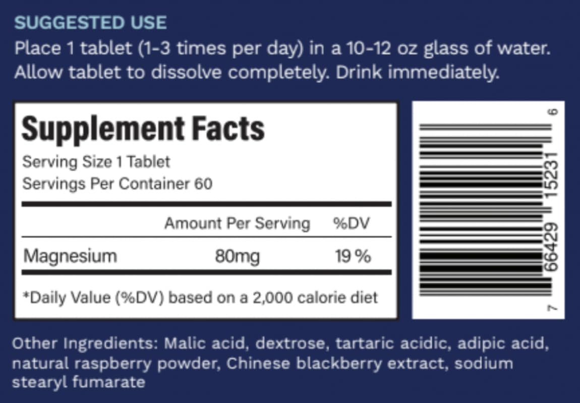 Natural Raspberry Purative Active H2 Ultra+ Hydrogen Water Tablet - 60 Servings for Immunity and Antioxidant Balance