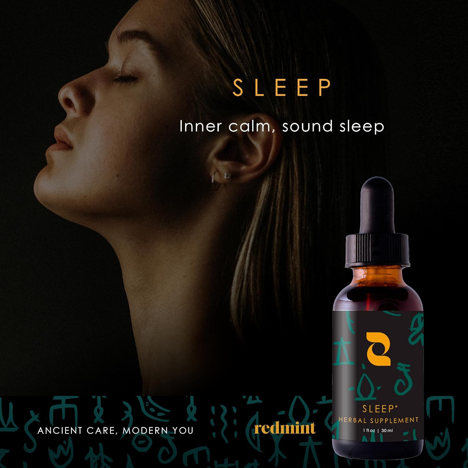 Natural Redmint Sleep Tincture with Passionflower & California Poppy - Herbal Supplement for Improved Sleep Patterns - 30ml