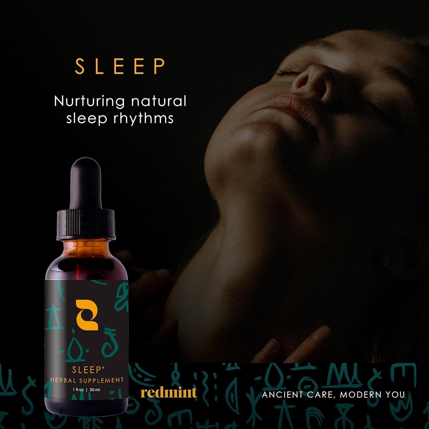 Natural Redmint Sleep Tincture with Passionflower & California Poppy - Herbal Supplement for Improved Sleep Patterns - 30ml