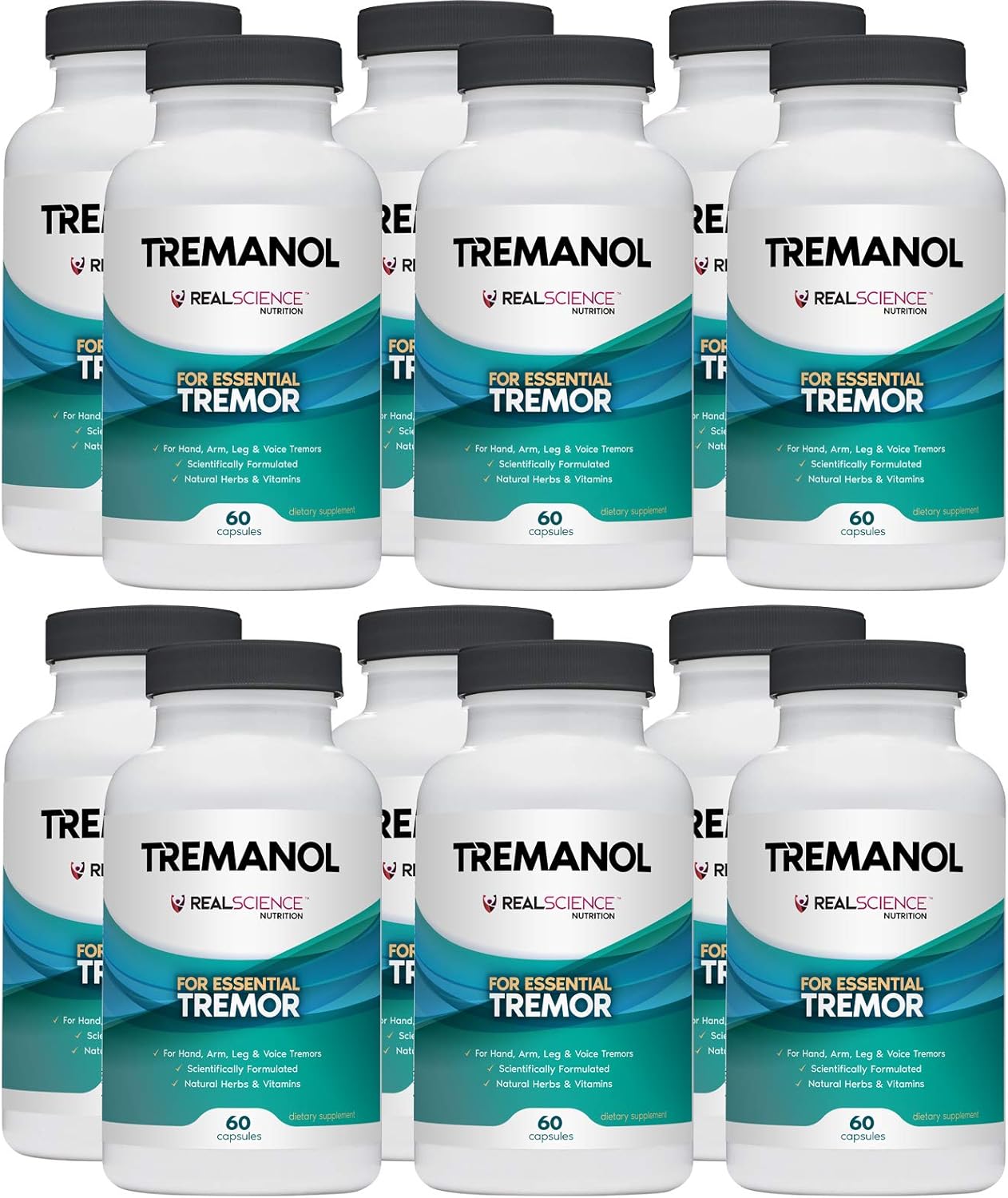 Natural Relief for Essential Tremor - 12 Pack of Tremanol - Reduces Shaky Hands, Arm, Leg, & Voice Tremors