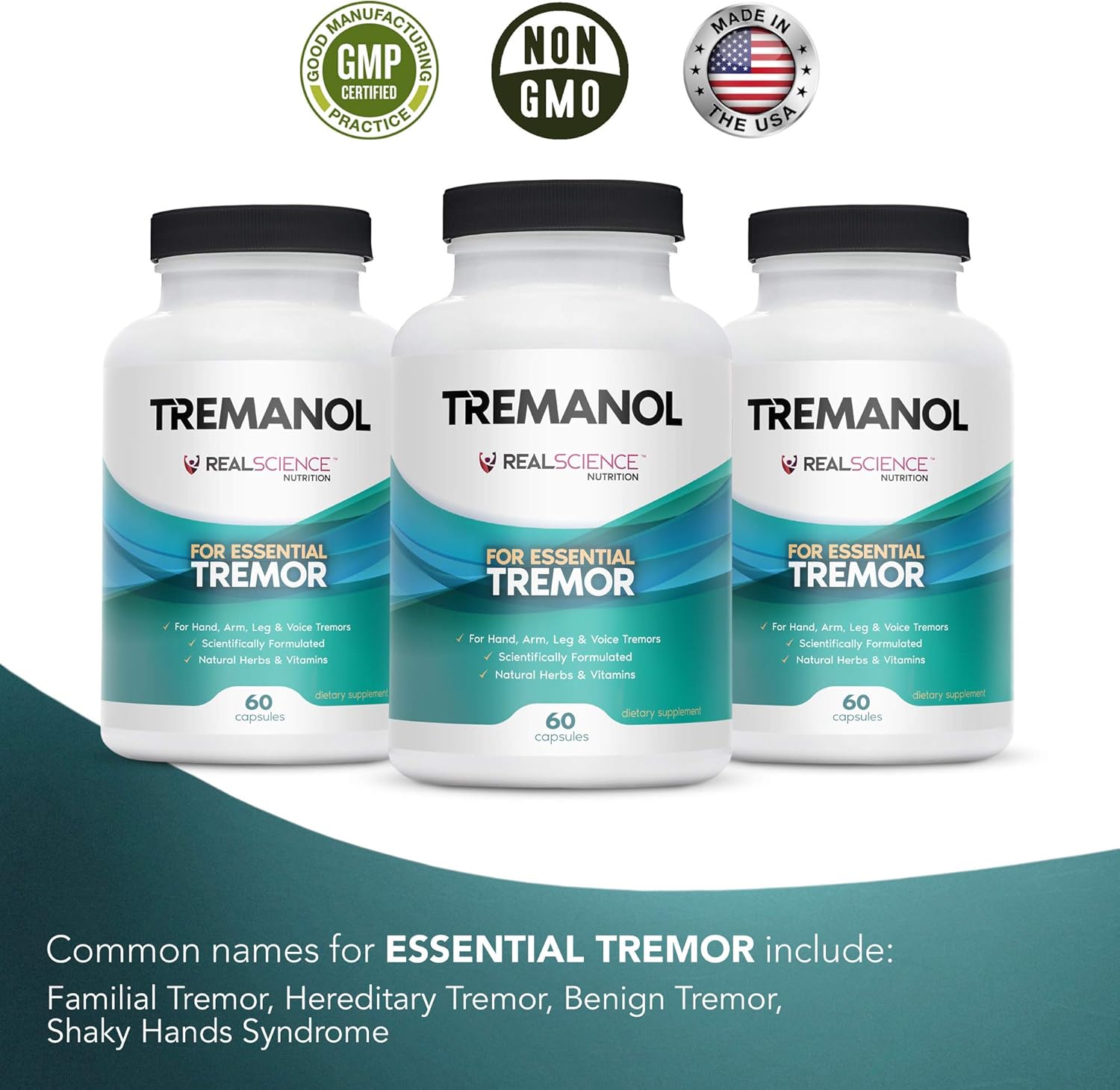 Natural Relief for Essential Tremor - 12 Pack of Tremanol - Reduces Shaky Hands, Arm, Leg, & Voice Tremors