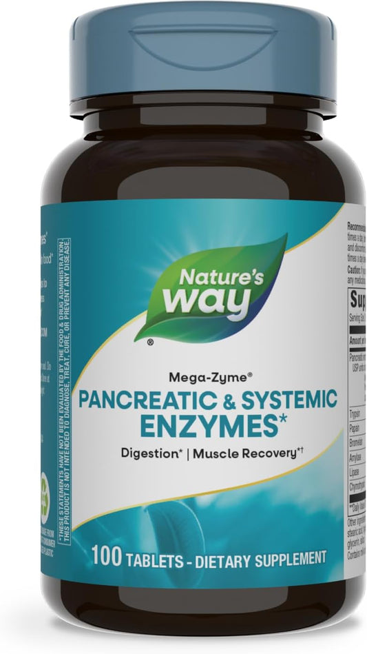 Natural Relief for Muscle Soreness with Nature's Way Mega-Zyme Enzymes - 100 Tablets