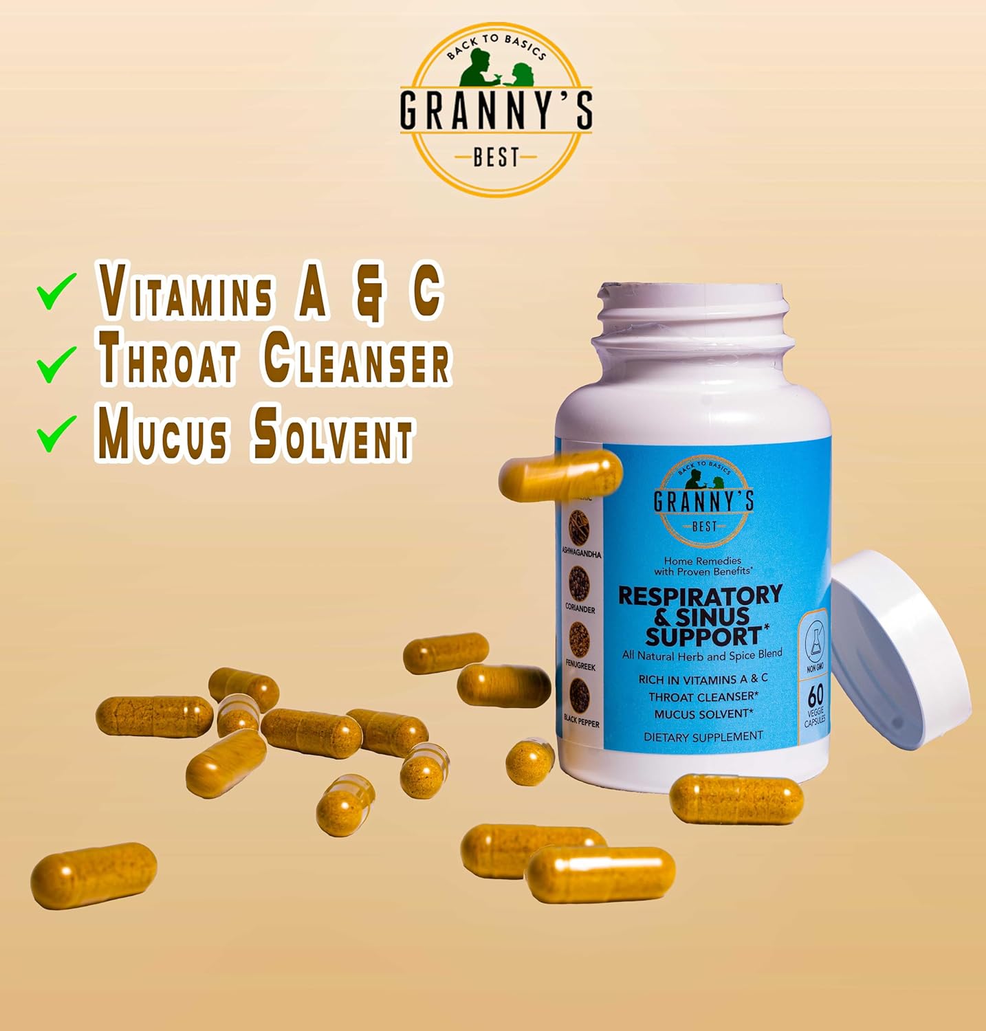 Natural Respiratory and Sinus Support by Granny's Best™