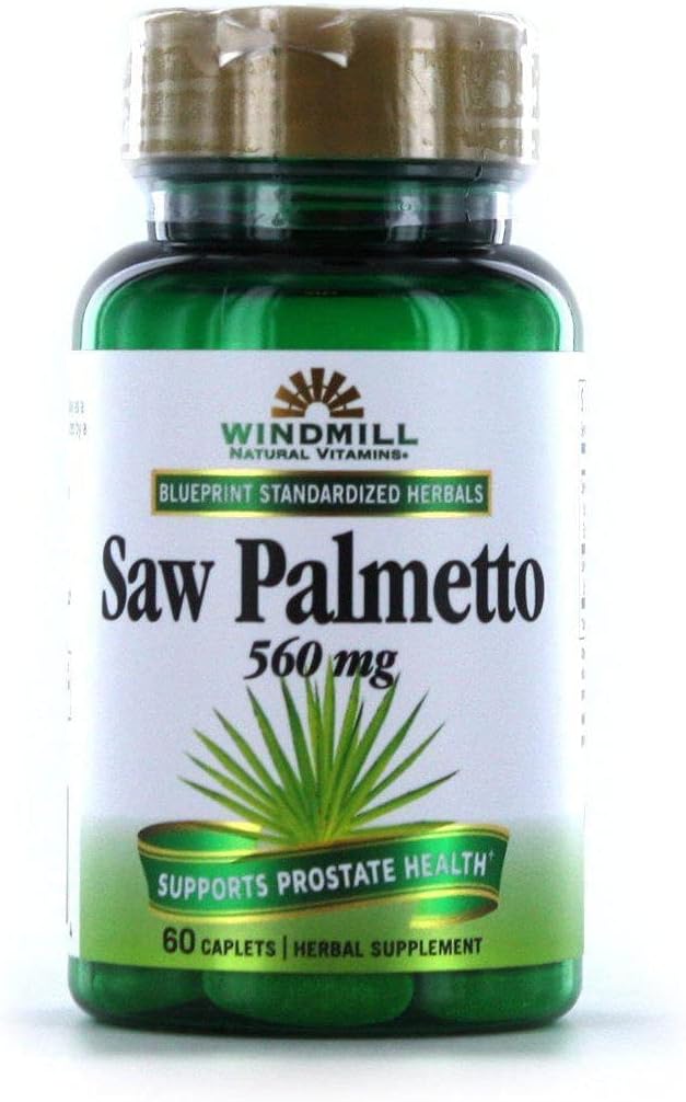 Natural Saw Palmetto Supplement Caplets - 60 Count, 320mg - Windmill Herbals