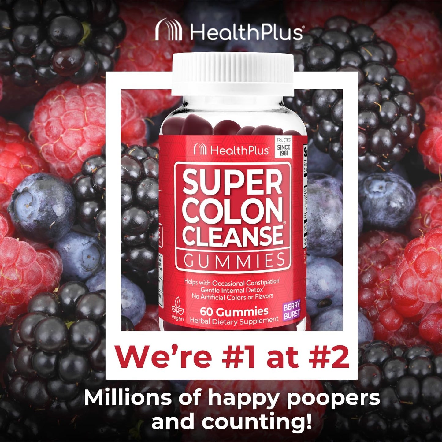 Natural Senna Leaf Extract Colon Cleanse Gummies for Gentle Overnight Relief - 60 Count, Mixed Berry Flavor Dietary Supplement