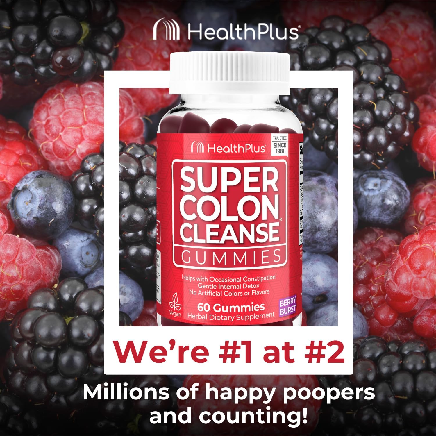 Natural Senna Leaf Extract Colon Cleanse Gummies for Gentle Overnight Relief - 60 Count, Mixed Berry Flavor Dietary Supplement