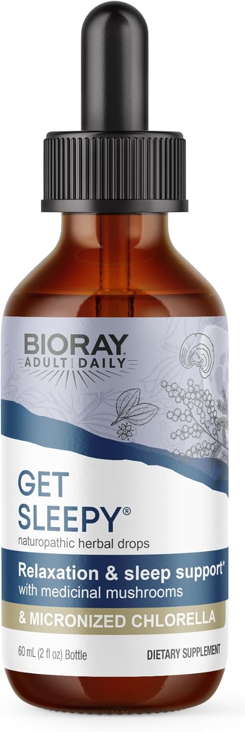 Natural Sleep Aid BIORAY Get Sleepy Liquid Formula 2oz for Restful Sleep